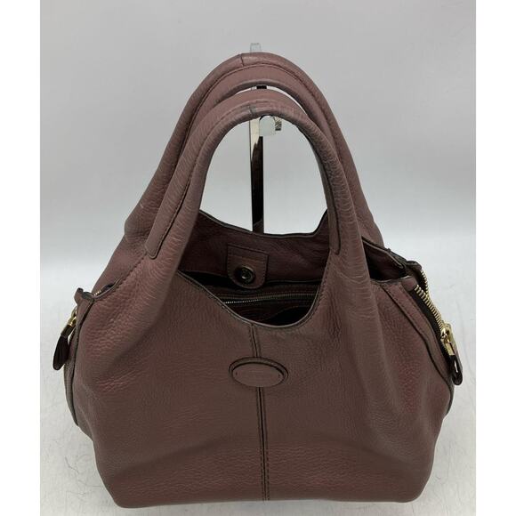 TOD'S TODS EUC MEDIUM ALH ZIP SIDE LEATHER BAG - Picture 7 of 13